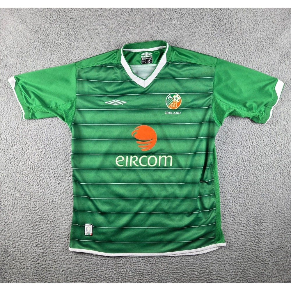 Republic of Ireland 2003 - 2004 Home Football Umbro Jersey Shirt Mens L Green
